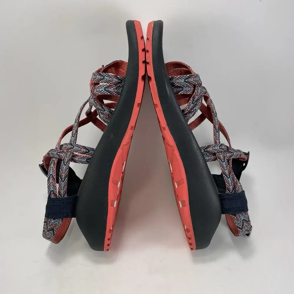 Chaco Zx2 Z/x2 Active Sandals Womens Size 8 Blue Red Toe Loop Water Comfort